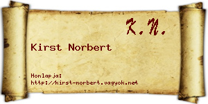 Kirst Norbert névjegykártya